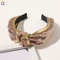 New Sequins Knotted Fish Scales Phnom Penh Solid Color Headband sku image 5