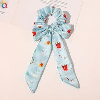 Bow Ribbon Sweet Christmas Simple Ponytail Large Intestine Hair Scrunchies sku image 16