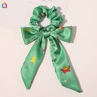 Bow Ribbon Sweet Christmas Simple Ponytail Large Intestine Hair Scrunchies sku image 19