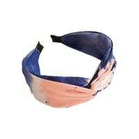 Hot Selling Fashion Tie-dye Hairband Cross-knotted Wide-brimmed Headband main image 6