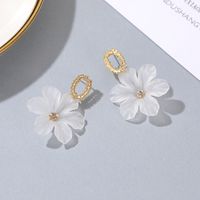S925 Silver Korean Simple Transparent Flower New Beautiful Flower Earrings main image 5