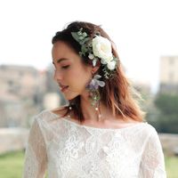 Bride Korean Cloth Simulation Flower Tassel Long Wedding  Earrings main image 1