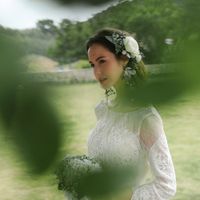 Bride Korean Cloth Simulation Flower Tassel Long Wedding  Earrings main image 5