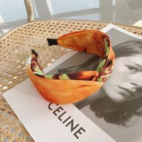 Hot Selling Fashion Tie-dye Hairband Cross-knotted Wide-brimmed Headband sku image 2