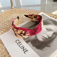 Hot Selling Fashion Tie-dye Hairband Cross-knotted Wide-brimmed Headband sku image 5