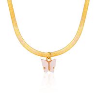 Hot Selling Fashion Colorful Butterfly Necklace Snake Bone Necklace sku image 2