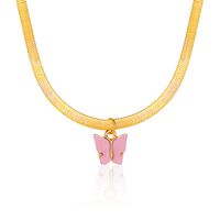 Hot Selling Fashion Colorful Butterfly Necklace Snake Bone Necklace sku image 3