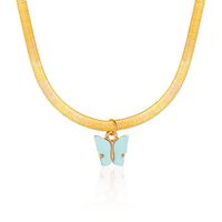 Hot Selling Fashion Colorful Butterfly Necklace Snake Bone Necklace sku image 4