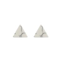 New Korean Simple Marble Black  White Turquoise Wild Round Triangle Earrings For Women main image 6