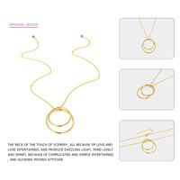 Hot-selling Exaggerated Round  Fashion 925 Silver Gold Chain Double Circle Necklace Wholesale main image 4