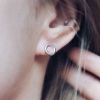 New Simple Round 925 Silver Fashion Geometric Earrings For Women main image 1