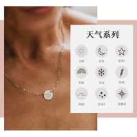Korean Fashion Clavicle Chain Ladies Lettering 316l Titanium Steel Pendant Gold-plated Necklace main image 1