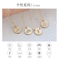 Korean Fashion Clavicle Chain Ladies Lettering 316l Titanium Steel Pendant Gold-plated Necklace main image 4