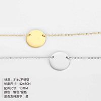 Stainless Steel Double Hole Pendant Lettering Animal Gold Plated Clavicle Chain Necklace 13mm main image 3