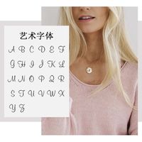 New 316l Titanium Steel Lettering Handwritten Letter Rose Gold Pendant Necklace main image 1