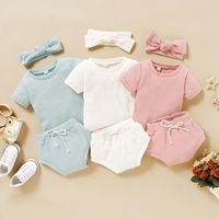 New Children's Korean Suit Girls' Cotton Short-sleeved Two-piece Set main image 1
