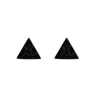 New Korean Simple Marble Black  White Turquoise Wild Round Triangle Earrings For Women sku image 1