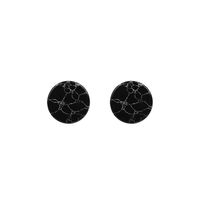 New Korean Simple Marble Black  White Turquoise Wild Round Triangle Earrings For Women sku image 2