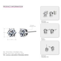 Fashion New 925 Silver Six Prong Classic Korean Silver Earrings Wholesale sku image 1