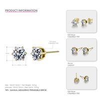 Fashion New 925 Silver Six Prong Classic Korean Silver Earrings Wholesale sku image 2