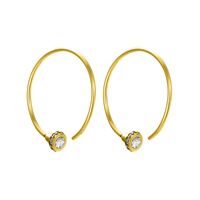 925 Silver Round Fashion Inlaid Zircon Earrings For Women Wholesale sku image 1