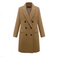 New Plus Size Women's Mid-length Woolen Coat sku image 1