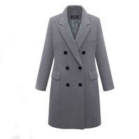 New Plus Size Women's Mid-length Woolen Coat sku image 16