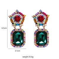 Korean New Fashion Wild Glass Diamond Geometric Round Exaggerated  Earrings main image 6