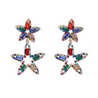 Korean New Fashion Wild Full Diamond Five-pointed Star Artificial Crystal Star Earrings main image 1