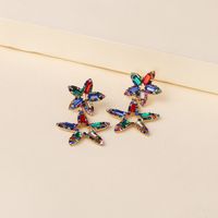 Korean New Fashion Wild Full Diamond Five-pointed Star Artificial Crystal Star Earrings main image 5