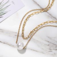 New Double C  Pearl  Necklace  Wholesale main image 4