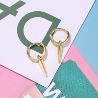 Simple  Geometric  Exaggerated Copper Long Triangle Earrings main image 3