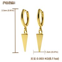 Simple  Geometric  Exaggerated Copper Long Triangle Earrings main image 6