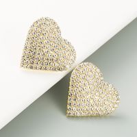 S925 Silver Needle Korea Neue Trendige Herzförmige Legierung Voller Diamantohrringe main image 3