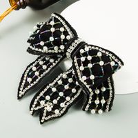 Heiß Verkaufte Mode Diamant Besetzt Perlenbogen Haarspange Großhandel main image 1