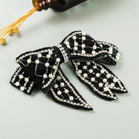 Heiß Verkaufte Mode Diamant Besetzt Perlenbogen Haarspange Großhandel main image 5