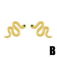 Fashion Snake-shaped Smooth Snake-shaped Small Simple Wild Copper Earrings For Women main image 6