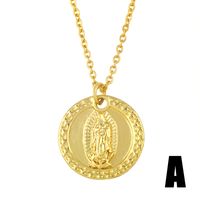 Plated 18k Gold Portrait  Gold Coin Medal Simple Copper  Necklace main image 3