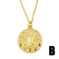 Plated 18k Gold Portrait  Gold Coin Medal Simple Copper  Necklace main image 4