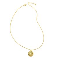 Plated 18k Gold Portrait  Gold Coin Medal Simple Copper  Necklace main image 5