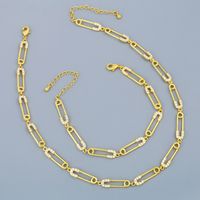 Fashion Hip-hop Punk New Retro Gold Pin Chain Diamond Necklace For Women main image 1