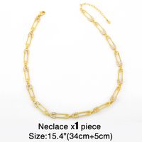 Fashion Hip-hop Punk New Retro Gold Pin Chain Diamond Necklace For Women main image 3
