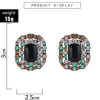 New Trendy Wild  Rectangular Diamond Colorful  Earrings main image 6