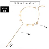 Fashion Simple Wild Retro Disc Pearl Clavicle Chain Necklace For Women main image 5
