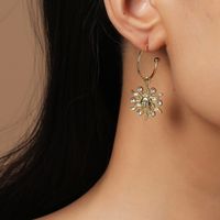 Retro Simple  Korea New Moon Sun Asymmetric Earrings main image 2