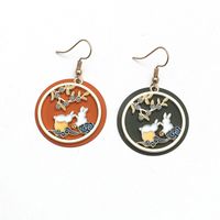 Korea Fashion Simple Cute Chinese Style Traditional Drip Painting Moon Palace White Rabbit Earrings main image 5