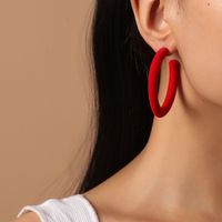 New Fashion Retro Flocking C-shaped Semicircle Minimalist Wild Exaggerated Earrings main image 1