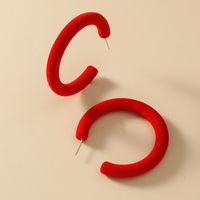 New Fashion Retro Flocking C-shaped Semicircle Minimalist Wild Exaggerated Earrings main image 4