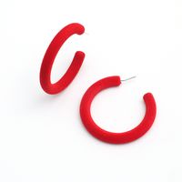 New Fashion Retro Flocking C-shaped Semicircle Minimalist Wild Exaggerated Earrings main image 5