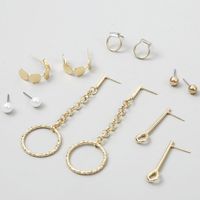 Korean Simple  Long Metal Chain Set Earrings main image 4